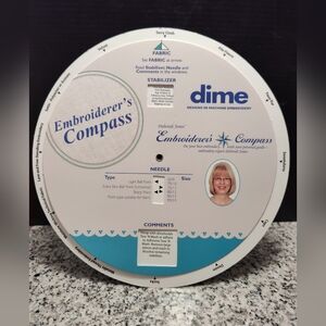 Embroiderer’s Compass - Fabric Stabilizer Needle Selector Guide Tool.